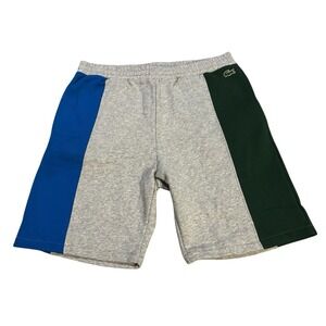 Lacoste Branded‎ Cotton Fleece Blend Shorts Grey Green Blue Mens Medium
